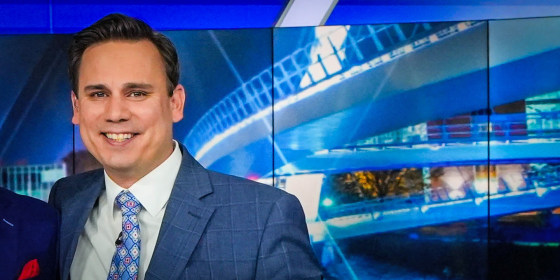 KCCI chief meteorologist Chris Gloninger at the station in Des Moines on March 1, 2023.