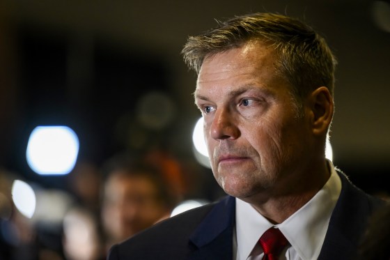 Kris Kobach, Republican candidate for attorney general of Kansas, in Topeka on Nov. 8, 2022.