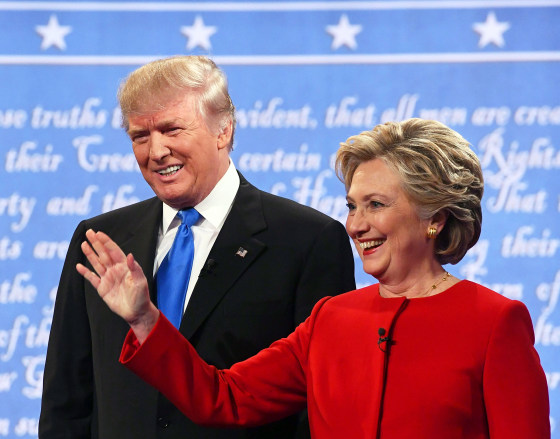 Donald Trump and Hillary Clinton at the first presidential debate in Hempstead, N.Y.
