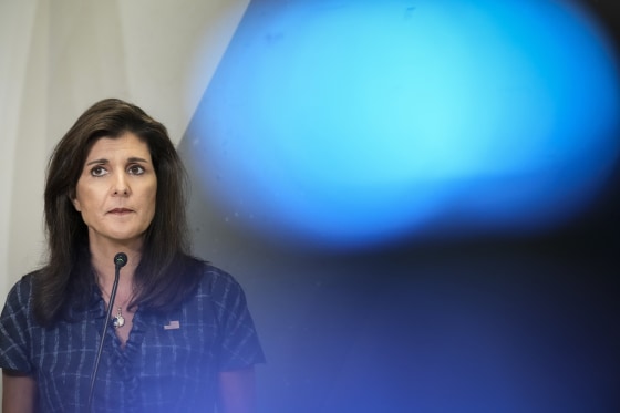 Nikki Haley speaks at the American Enterprise Institute in Washington, D.C.
