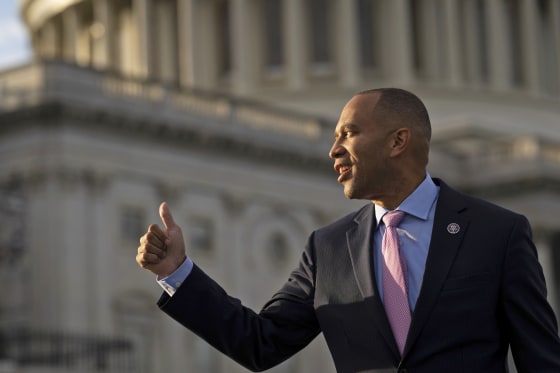 Rep. Hakeem Jeffries, D-N.Y. outside the Capitol on September 29, 2022.