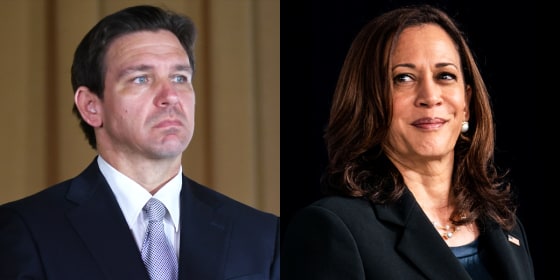 Florida Gov. Ron DeSantis, Vice President Kamala Harris.