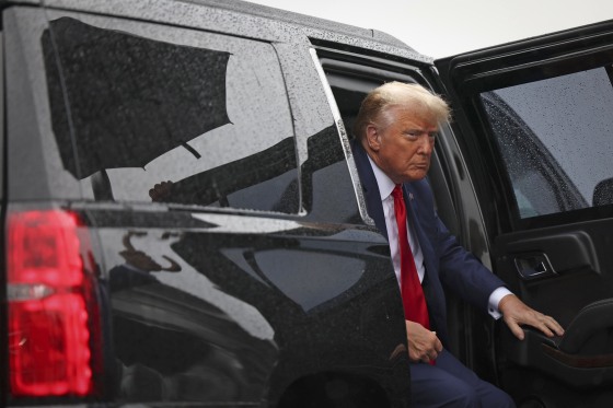 Former president Donald Trump arrives at Ronald Reagan Washington National Airport