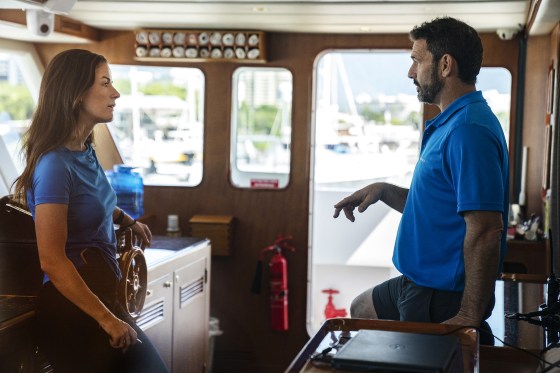 Aesha Scott and Captain Jason Chambers on "Below Deck Down Under - Season 2" on Peacock.