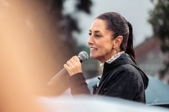 Claudia Sheinbaum during a campaign rally in Mexico City on July 26, 2023.