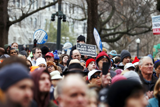 Anti-abortion demonstrators attend the March for Life Rally