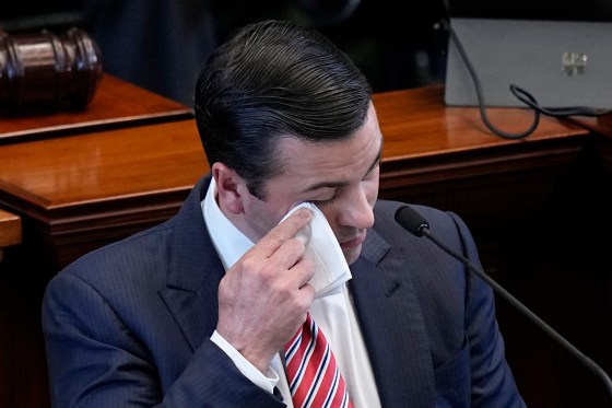 Whistleblower witness Ryan Vassar during the impeachment trial for Texas Attorney General Ken Paxton in Austin on Thursday, Sept. 7, 2023.