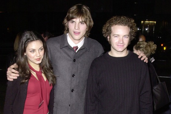 Mila Kunis, Ashton Kutcher, & Danny Masterson during "Traffic" Los Angeles Premiere at The Academy in Beverly Hills, California, United States. (Photo by SGranitz/WireImage)