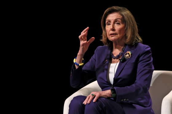 Nancy Pelosi speaks in New York on April 25, 2023.