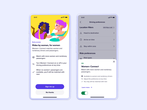 Lyft's Women+ Connect Matches Women, Nonbinary Riders With Women