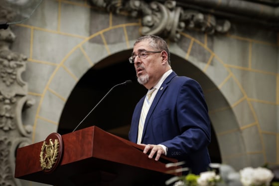 President-elect of Guatemala, Bernardo Arévalo de León, gives a press conference on Sept. 12, 2023 in Guatemala City.