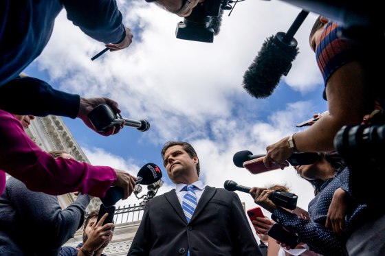 Rep. Matt Gaetz, R-Fla., at the Capitol on Sept. 30, 2023.