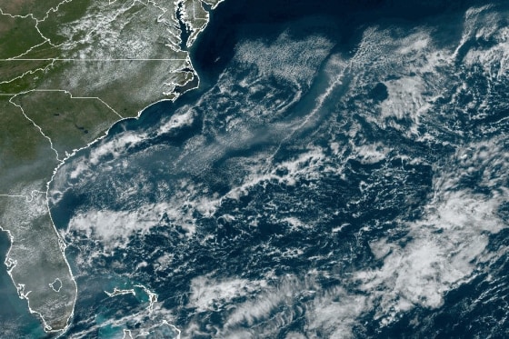 Canadian wildfire smoke travels towards Fla., on Oct. 3, 2023.