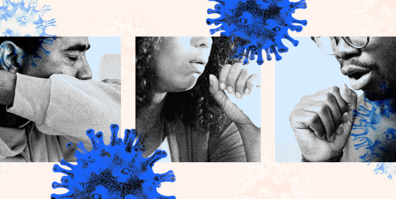 Photo Illustration: Black men and women coughing