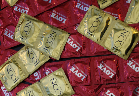 Condoms distributed freely by the AIDS Healthcare Foundation