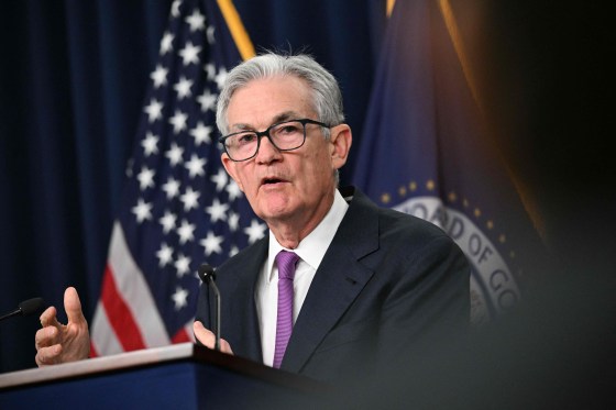 Jerome Powell at a press conference in Washington, D.C.