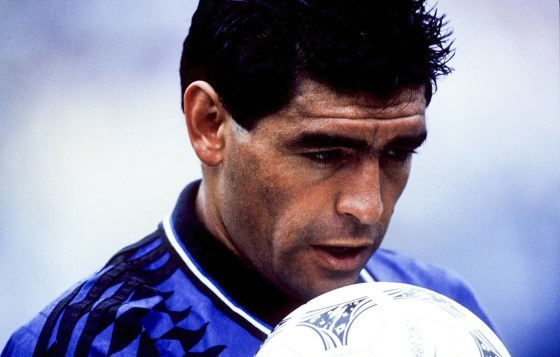 Argentine soccer star Diego Maradona during the World Cup in Boston on June 21, 1994.