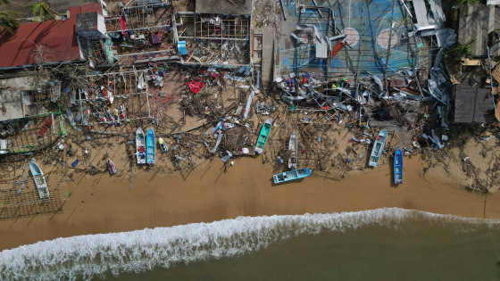 Damages from Hurricane Otis in Puerto Marques, Mexico, on Oct. 28, 2023.