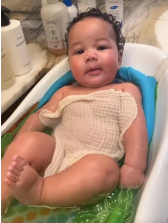 Baby Wren Looks Exactly Like Dad John Legend in New Bath Time Photo