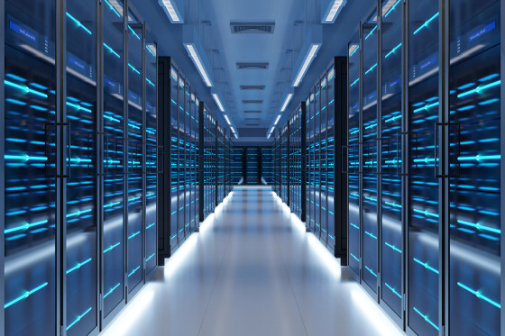 Server room in a data center.