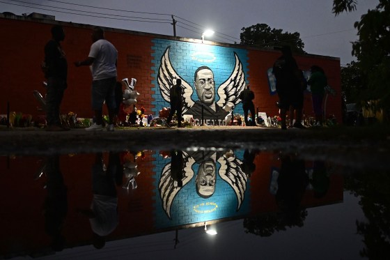 A mural of George Floyd in Houston.