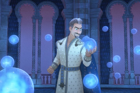 Chris Pine as King Magnifico in a movie still from "Wish."