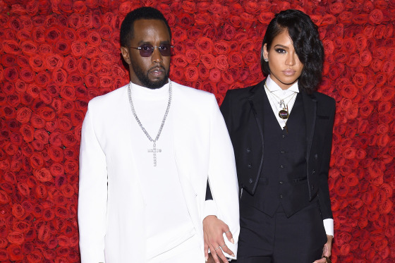 Sean Combs and Cassie attend the 2018 Met Gala.