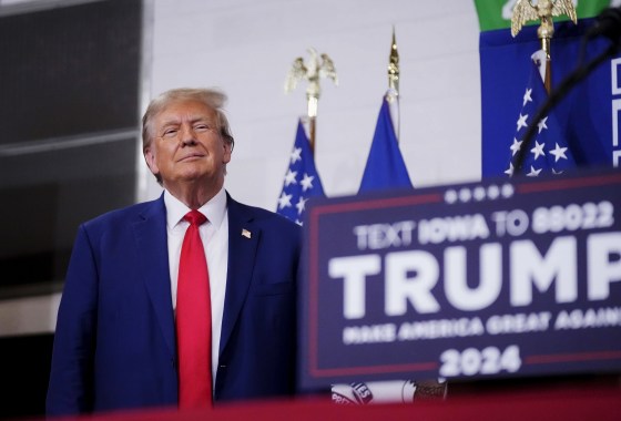 Former President Donald Trump speaks on Nov. 18, 2023, in Fort Dodge, Iowa. 