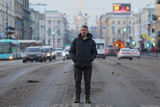 LGBT activist Alexey Sergeev poses for a picture in Saint Petersburg