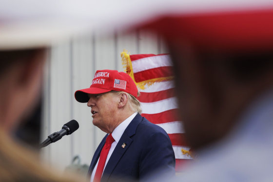 Image: Former President Trump Visits The Southern Border With Texas Governor Abbott
