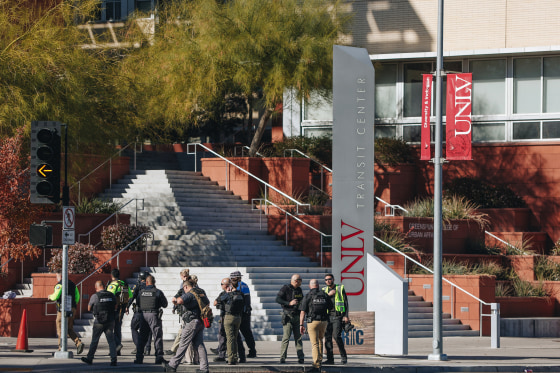 Police on the UNLV campus.