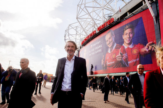 Sir Jim Ratcliffe at Old Trafford, in Manchester, England