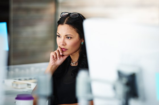 Woman in office.