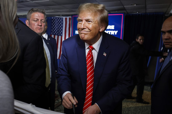 Image: Former President Trump Holds Campaign Rally Day Before New Hampshire Primary In Laconia, New Hampshire