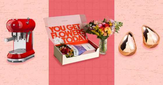NBC Select editors share their favorite Valentine’s Day gifts for her, including a Smeg espresso machine, fresh flowers and teardrop earrings from Anthropologie.
