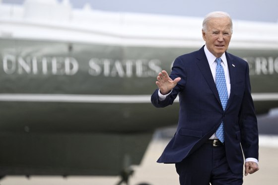 Biden says he's 'fine' with Trump's staying on the ballot for 2024