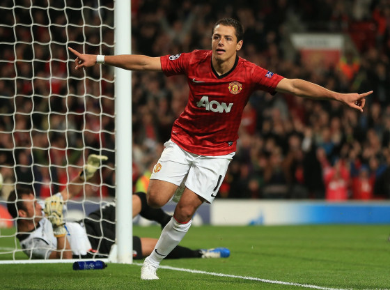 Javier Chicharito Hernández, con Manchester United