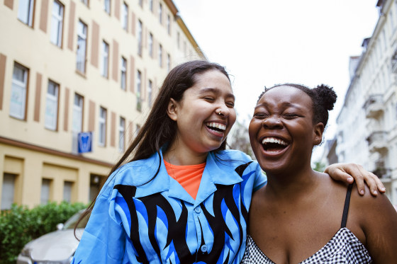 Laughing Lesbian Couple