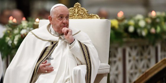 Pope Francis in the Basilica of St. Paul Outside-the-Walls in Rome on Jan. 25, 2024. 