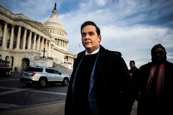 Rep. George Santos (R-N.Y.)  outside of Capitol Hill in Washington, DC.  Nov. 30, 2023.