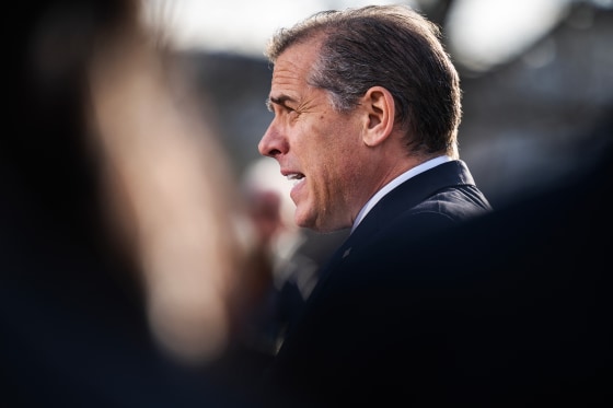 Hunter Biden speaks at a news conference.