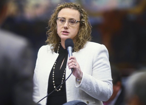 Rep. Erin Grall, R-Vero Beach Rep. asks a question in the Florida House of Representatives, May 25, 2022 at the Capitol in Tallahassee, Fla.