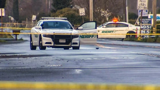 A suspect was killed and four deputies were hurt after exchanging gunfire during a car chase in Santa Rosa, Calif.