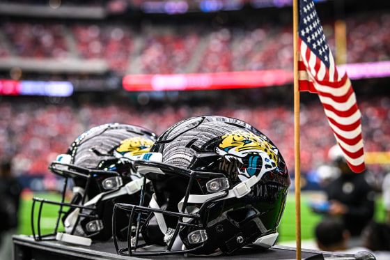 Jacksonville Jaguar helmets