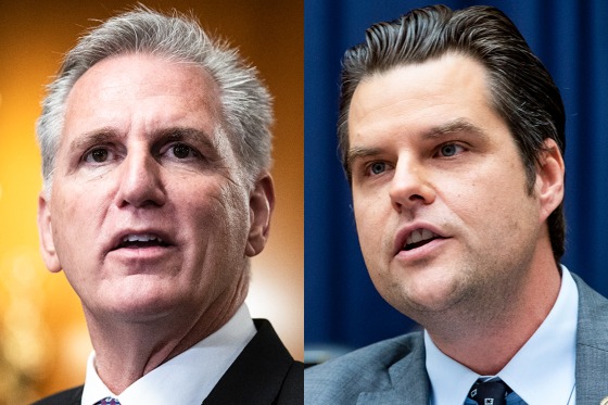 Kevin McCarthy and Florida GOP Rep. Matt Gaetz.