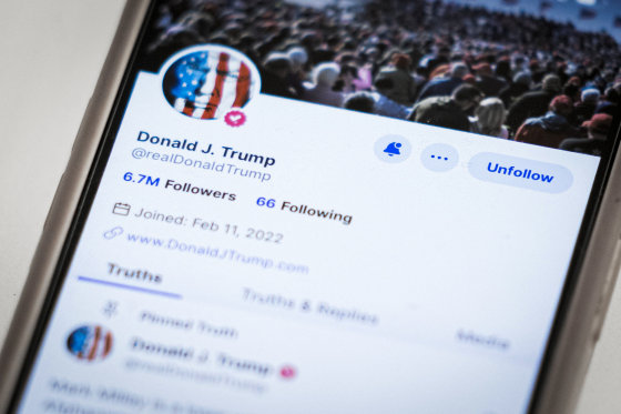 Donald Trump's Truth Social account.