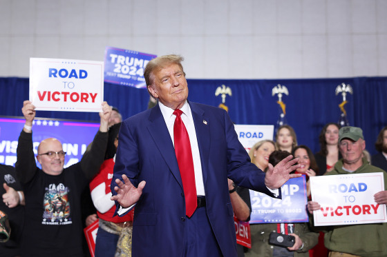 President Donald Trump arrives for a rally.