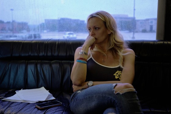 Stormy Daniels in a still from "Stormy" on Peacock.