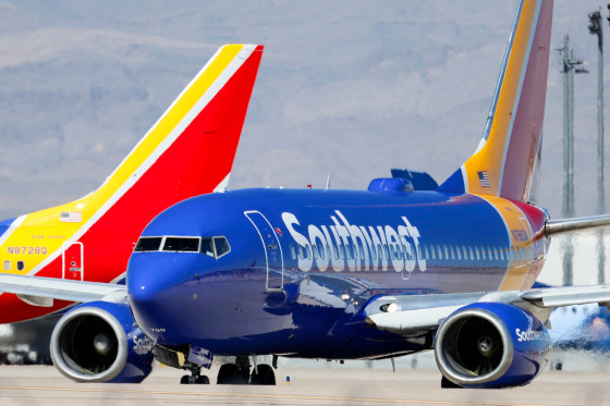 A Southwest Airlines aircraft during takeoff at Harry Reid International Airport in Las Vegas on March 1.