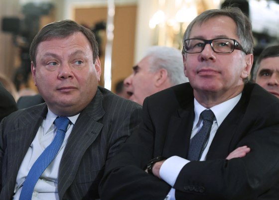 Mikhail Fridman, left, and Petr Aven in Moscow,